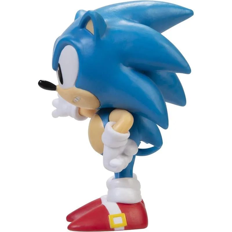 2.5-inch Sonic the Hedgehog action figure, facing right, with blue spiky hair and red shoes.