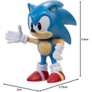 Sonic the Hedgehog 2.5-inch action figure, featuring bright blue colors, white gloves, red shoes, and a playful pose.