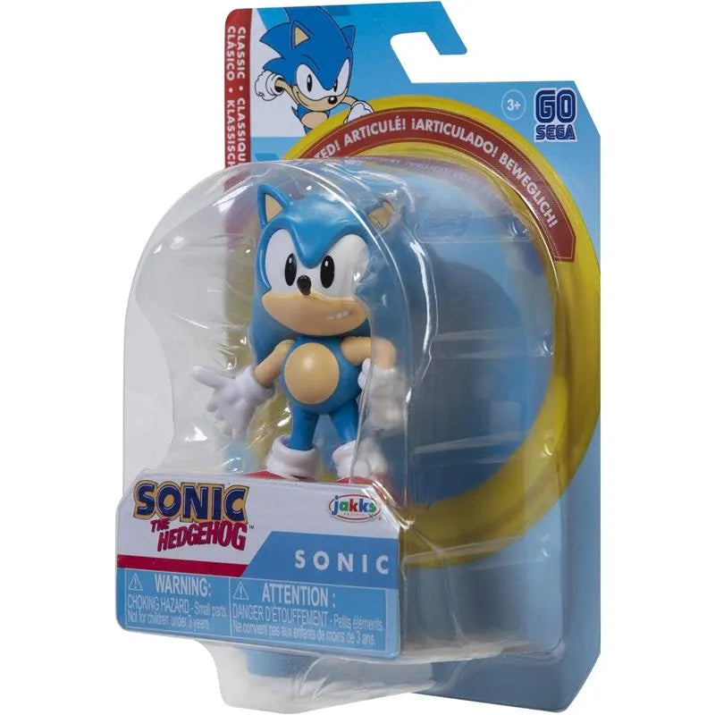 Sonic the Hedgehog 2.5-inch action figure in packaging, featuring blue character with white gloves and red shoes.