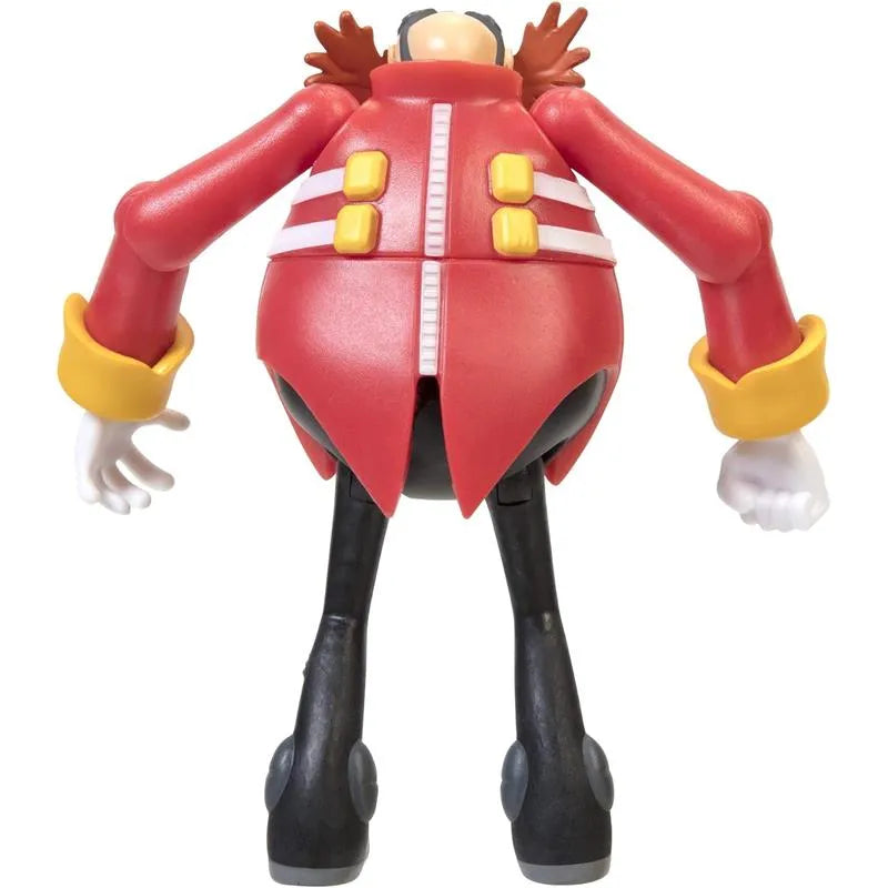 Dr. Eggman action figure from Jakks, featuring red outfit with yellow buttons and black pants, shown from the back.