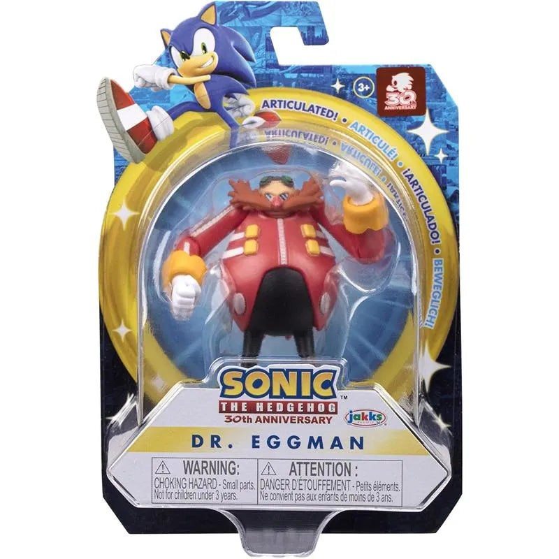 Dr. Eggman 2.5-inch action figure from Sonic the Hedgehog’s 30th anniversary, packaged with warning for small parts.