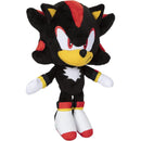 Plush toy of Shadow from the Sonic franchise, featuring black fur, red accents, and a white chest emblem.