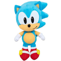 7-inch plush Sonic the Hedgehog toy, featuring blue fur, white gloves, and red shoes with yellow buckles.