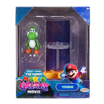 1.5” Yoshi mini figure with star launcher accessory, packaged with the Super Mario Galaxy Movie branding.