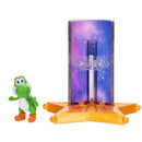 1.5” Yoshi mini figure with Star Launcher accessory, featuring a galaxy-themed background.