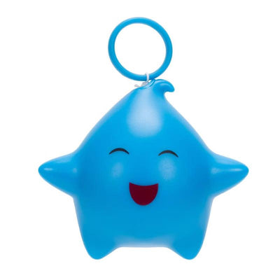 Blue Luma plush from Jakks The Super Mario Galaxy Movie, featuring a smiling face and a loop for attachment.
