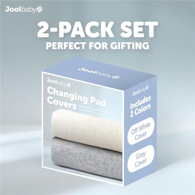 Jool Baby - Change Pad Cover Wave, White/Gray Image 2