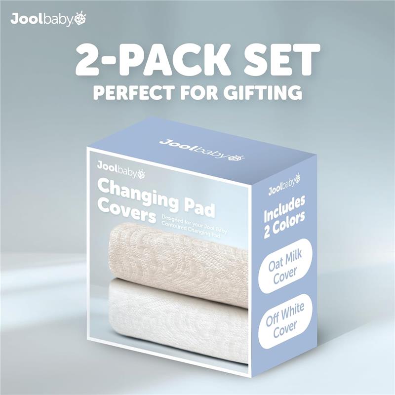 Jool Baby - Change Pad Cover Wave, White/Oat Image 2