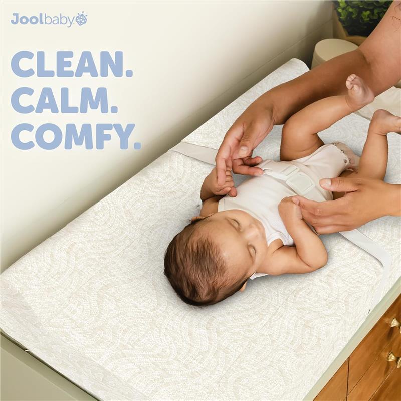 Jool Baby - Change Pad Cover Wave, White/Oat Image 4