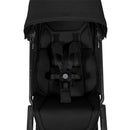 Lightweight Joolz Aer² compact stroller in Space Black with a padded seat and harness system.