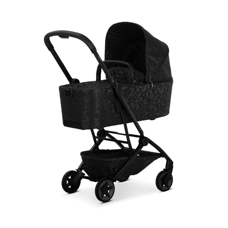 Joolz Aer2 Fold Cot in Space Black featuring a stylish design and a compact fold for easy transport.