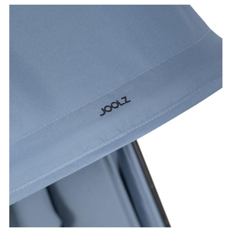 Light blue canopy of the Joolz Dot Ultra Lightweight Travel Stroller with visible logo and fabric texture.