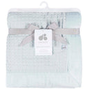 Just Born - 1Pk Blanket Baby Boy Blue Leaf Image 3