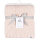 Just Born - 1Pk Sweater Knit Baby Blanket Girl Pink Image 3