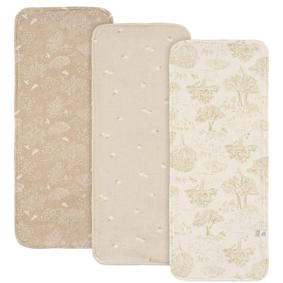 Just Born - 3Pk Burp Cloths Neutral Tan Image 1