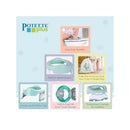 Kalencom Potette Plus 2-in-1 Portable Potty Trainer Seat in mint, featuring easy grip handles, splash guard, and foldable legs for travel.