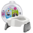 Kalencom Potette Plus 2-In-1 Portable Potty Trainer Seat in white, featuring a travel bag with three liners and foldable handles.