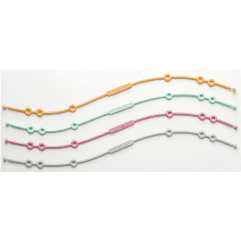 Silicone Catch-All Rope by Kalencom in mint, pink, gray, and orange colors, designed for organizing.
