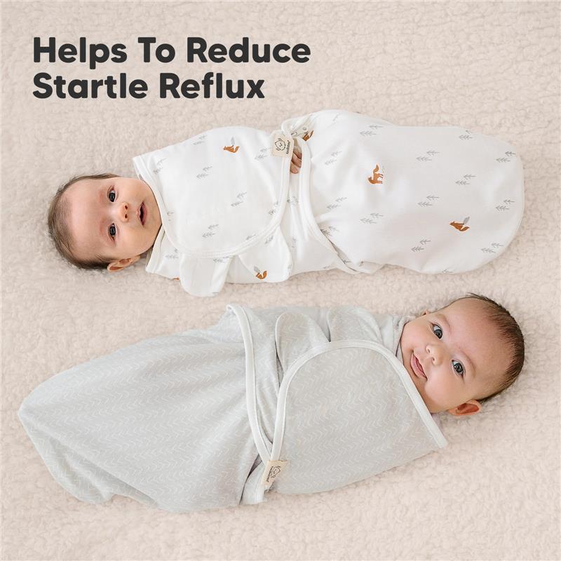Keababies - 3Pk Soothe Zippy Baby Swaddles, Newborn Sleep Sack, Forest Grey Image 8