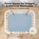 Keababies - Isla Fitted Mini Crib Sheets, Pack And Play Sheet, Steel Image 4