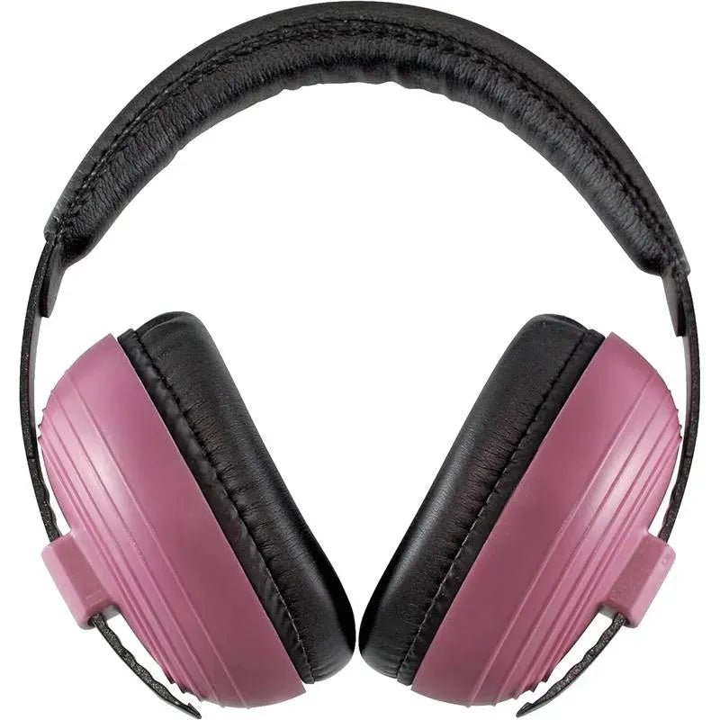 Kidco Whispears headphones in pink and black, designed for children to reduce noise exposure.