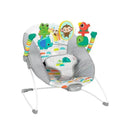 Bright Starts Playful Paradise Comfy Baby Bouncer with colorful animal toys and soothing vibration feature.