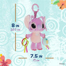 Disney Baby Lilo and Stitch Angel On The Go Activity Toy, featuring colorful teether rings and a plush design, measures 8 inches.