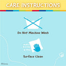 Care instructions graphic for Disney Baby Winnie The Pooh Sensory Blanky, advising to surface clean and not machine wash.