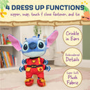 Disney Stitch plush toy for babies and toddlers, featuring crinkle ears, embroidered details, and soft fabric, with dress-up functions.