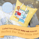 Kids Preferred Harry Potter Peek-a-Boo Activity pillow featuring house animals, soft materials, and secure attachment straps.