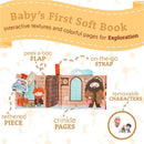 Soft fabric book featuring interactive textures, crinkle pages, and removable characters from Harry Potter, with a peek-a-boo flap.