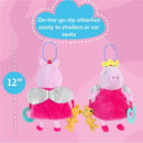 Kids Preferred Peppa Pig Activity Toy with fairy wings, featuring a 12-inch plush design and clip for strollers or car seats.
