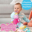 Kids Preferred Peppa Pig activity toy with fairy wings, held by a baby, designed for comfort and playful interaction.