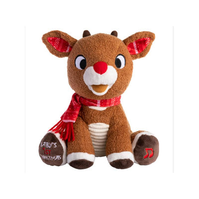 Kids Preferred - Santa Claus Rudolph The Red-Nosed Reindeer Musical Stuffed Animal, 8 Inches Image 1