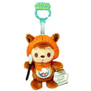 Ewok-themed activity toy with a hanging clip, featuring a soft plush body, colorful rattling beads, and a spoon.