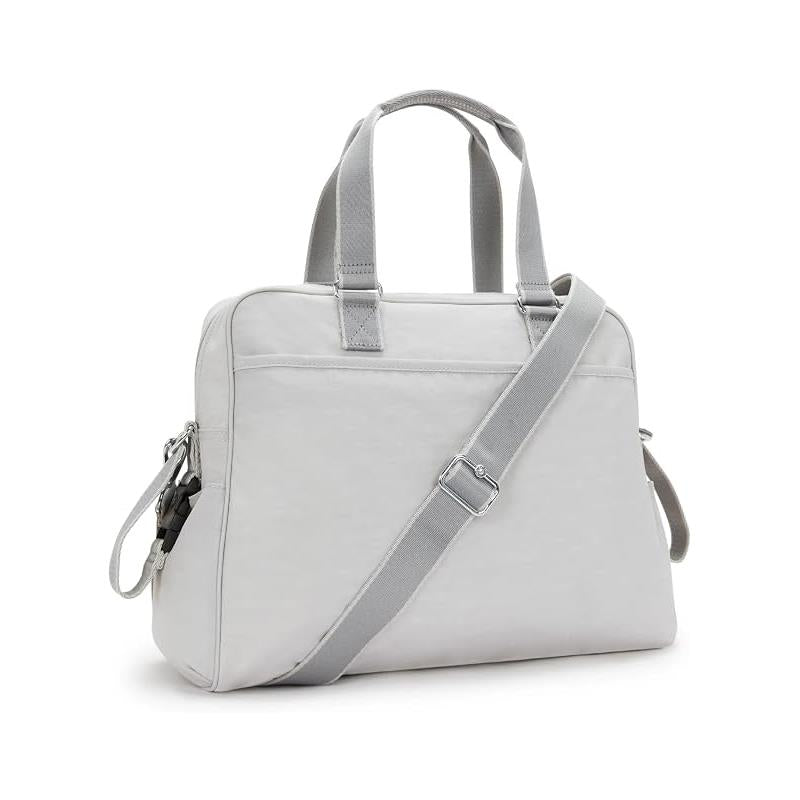 Kipling Alanna Baby Bag in Cool Fog, featuring dual handles and an adjustable shoulder strap.