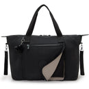 Kipling Art Baby Diaper Bag in Black Noir featuring dual handles, zippered pockets, and a contrasting inner lining.