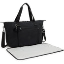 Kipling Art Baby Diaper Bag in Black Noir with a changing mat, featuring a front zip pocket and detachable strap.