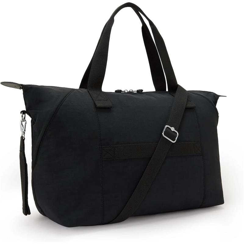 Kipling Art Baby Diaper Bag in Black Noir featuring dual handles, an adjustable shoulder strap, and a zipper closure.
