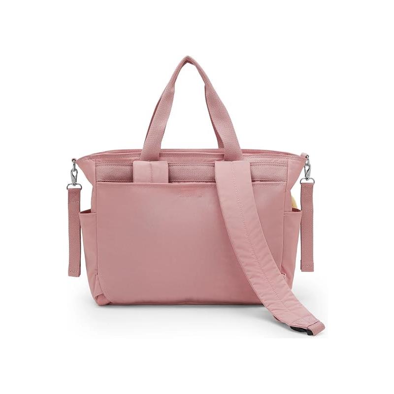 Convertible diaper backpack in Tiny Smoky Blush, featuring multiple pockets, adjustable straps, and a stylish design.