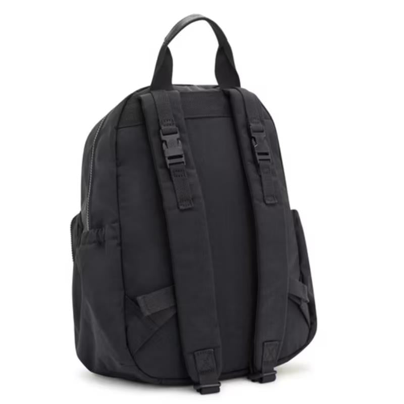Kipling Maisie Diaper Backpack in Black Noir with adjustable straps and zippered compartments for easy access.