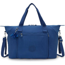 Kipling New Art M Baby Bag in Casual Blue, featuring a zippered main compartment, front pocket, and a monkey keychain.