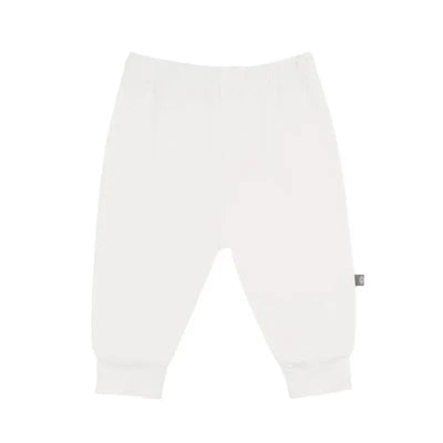 Kyte Baby baby pants in cloud color, featuring a soft fabric, elastic waistband, and cuffed ankles.