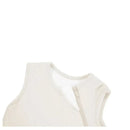 Bamboo baby sleep bag in oat color, featuring a round neck and a side zipper for easy dressing.
