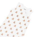 Kyte Baby Sleep Bag in Teddy Bear 1.0 Tog XL features a white fabric with repeating teddy bear designs.