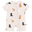 Kyte Baby Zippered Shortall Romper In Fluffy Dog Image 1