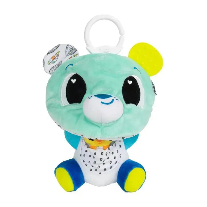 3-In-1 Surprise Bear™ by Lamaze, a clip-on baby stroller toy featuring a soft, colorful bear design with engaging textures.