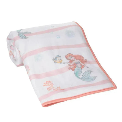 Lambs & Ivy - Bedtime Originals Disney Baby The Little Mermaid White Baby Blanket, Ariel Image 2