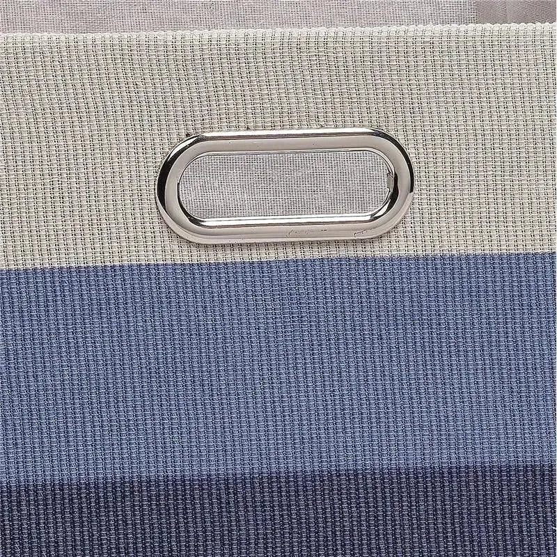 Blue ombre foldable storage container featuring a silver handle, ideal for organizing items stylishly.
