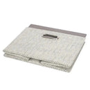Foldable gray storage box with a textured surface and handle, designed for organizing items efficiently.